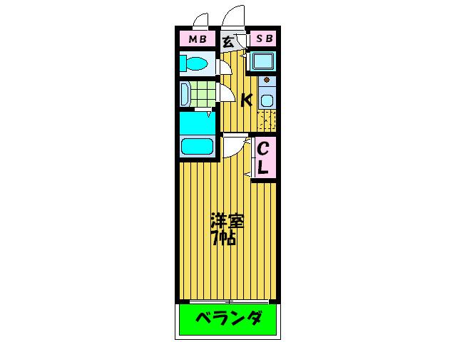 守口駅前敷島ビル(1K/7階)の間取り写真