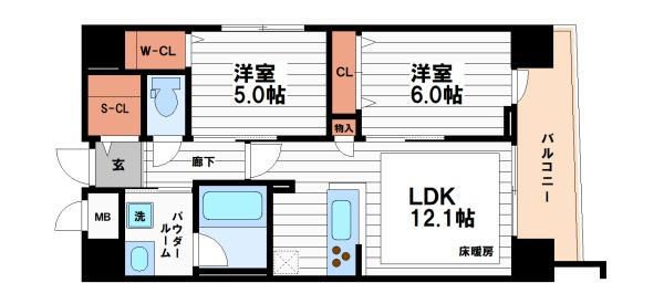 IBC RESIDENCE ウエスト(2LDK/10階)の間取り写真