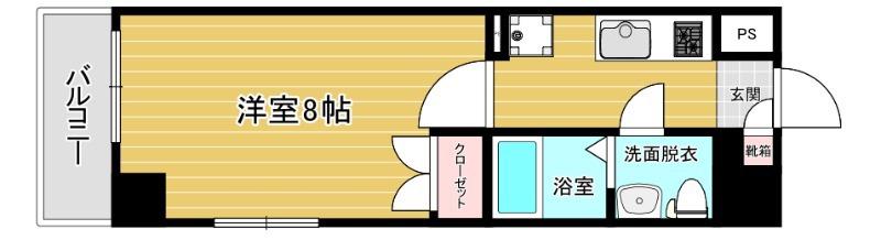 リファレンス博多(1K/4階)の間取り写真