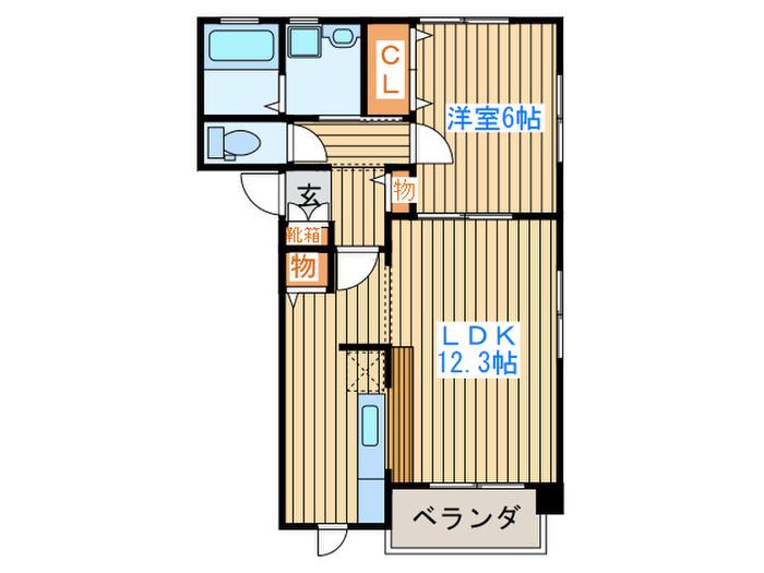 サン・エクセレントC館(1LDK/1階)の間取り写真