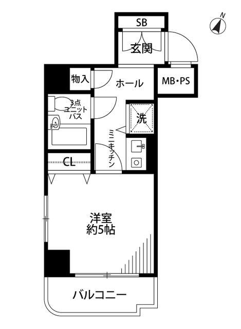 ワコーレ西馬込(1K/3階)の間取り写真