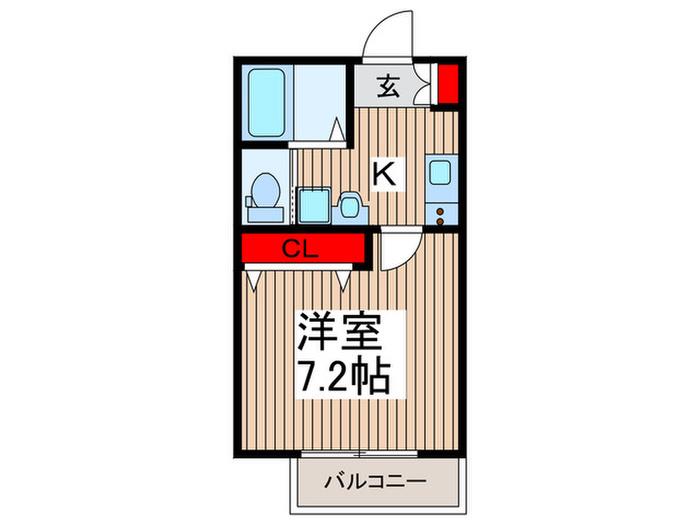 キャメル川越富士見町(1K/2階)の間取り写真