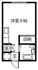 ヴィラナリー旭川 A棟(ワンルーム/4階)の間取り写真
