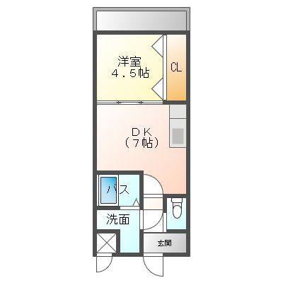 築上郡築上町大字築城232-3(1DK/3階)の間取り写真