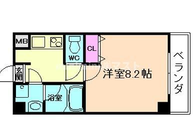 パーラム野田(1K/6階)の間取り写真