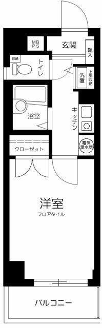 グランヴァン高田馬場(1K/1階)の間取り写真