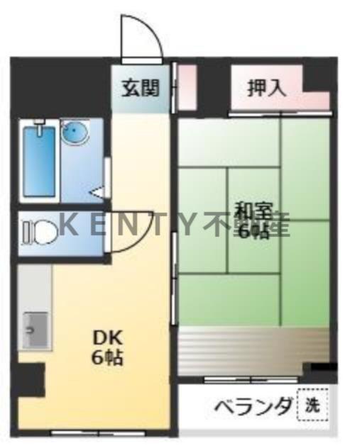アルカディア大森(1DK/3階)の間取り写真