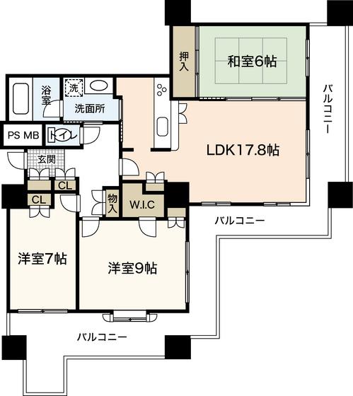 アーバンビューグランドタワー(3LDK/37階)の間取り写真
