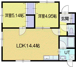 ロイヤル榮(2LDK/4階)の間取り写真