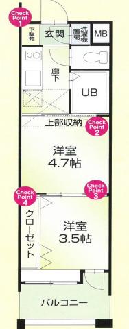 ORIENT BLD NO54 WES-PROJECT博多駅南(2K/9階)の間取り写真