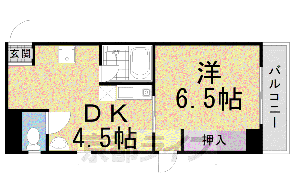 上原マンション(1DK/4階)の間取り写真