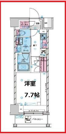 ジェノヴィア西新井(1K/3階)の間取り写真