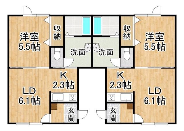 ＪＲ根室本線 芽室駅 徒歩7分 2階建 築4年(1LDK/2階)の間取り写真