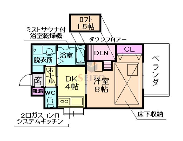 GRACE・FORT・TATUMI(1K/4階)の間取り写真