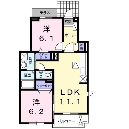 アネックス(2LDK/1階)の間取り写真