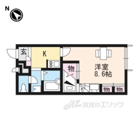 レオパレス湖月(1K/2階)の間取り写真