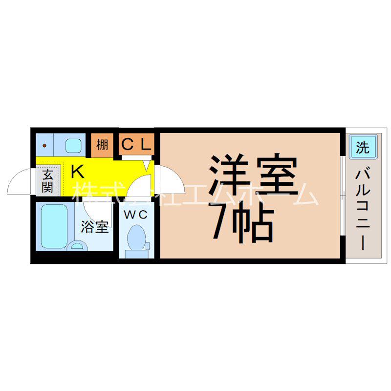 セレス日野(1K/2階)の間取り写真