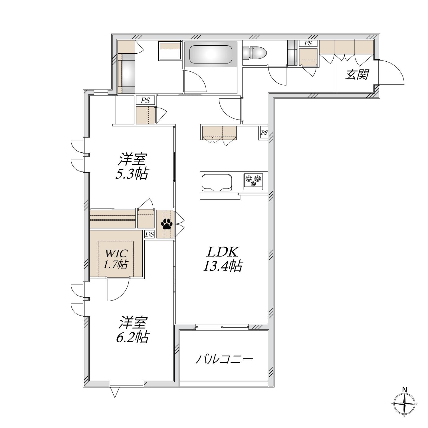 ルマセラ(2LDK/2階)の間取り写真
