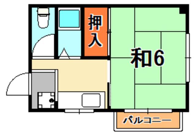 阪神住吉駅前ビル(1K/2階)の間取り写真
