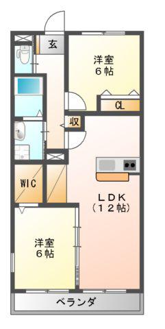 クレールコート(2LDK/2階)の間取り写真