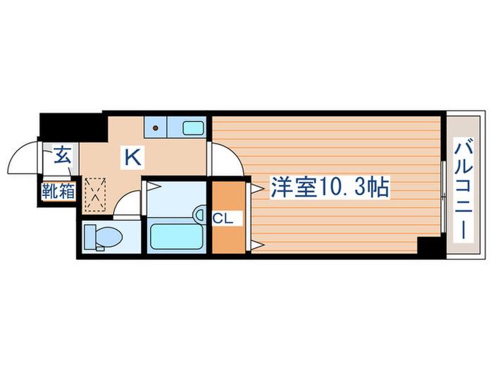 プルミエ原町(1K/3階)の間取り写真