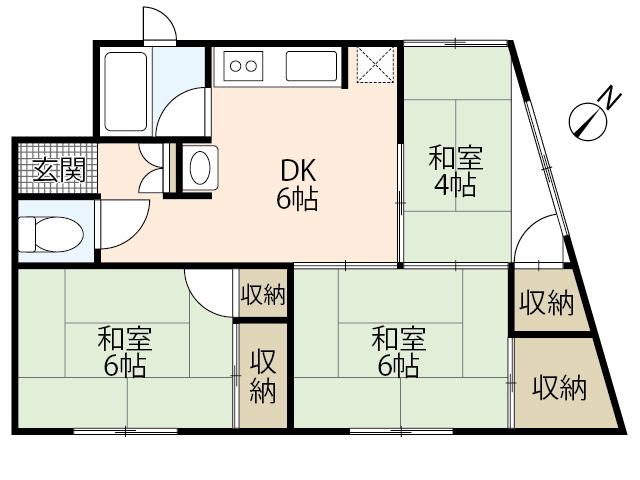 栃木屋ビル(3DK/3階)の間取り写真