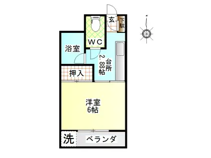 サンフラワー(1K/1階)の間取り写真