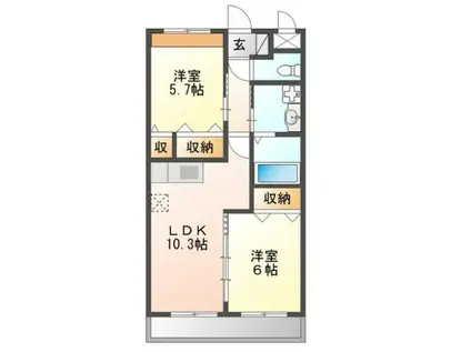 GRACIA M・K(2LDK/1階)の間取り写真