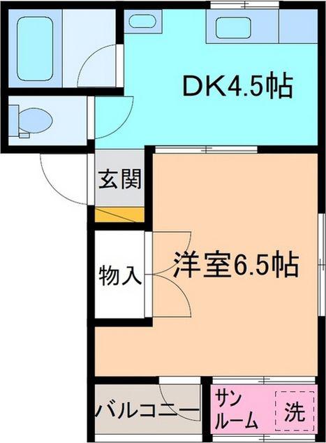 ファビュラスII(1DK/1階)の間取り写真