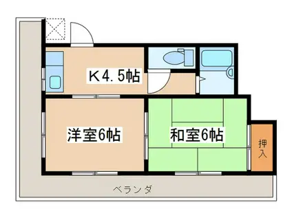 井上ビル(2K/3階)の間取り写真