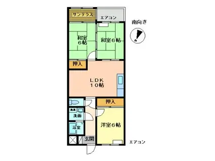 セントラルハイツ中山(3LDK/4階)の間取り写真