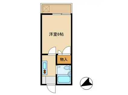 パインズスクェア(1K/1階)の間取り写真