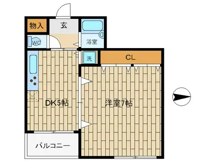 M&Cビル(1LDK/4階)の間取り写真