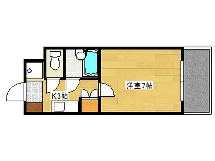 第5和秀ビル(1K/3階)の間取り写真