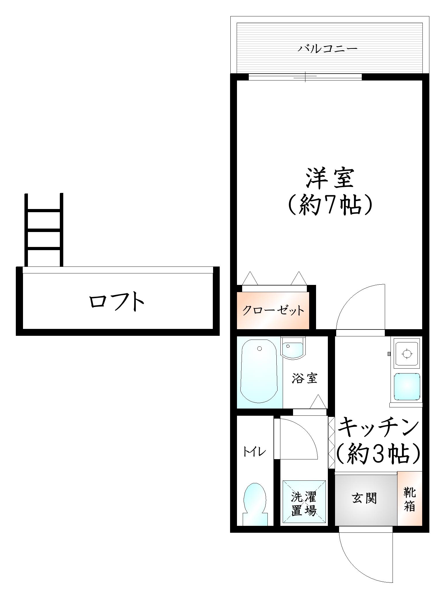 第二シティコート須恵(1K/2階)の間取り写真