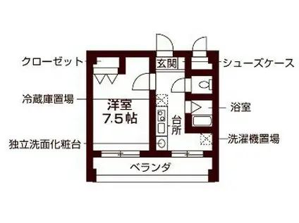 ラビグレイス甲子園(ワンルーム/5階)の間取り写真