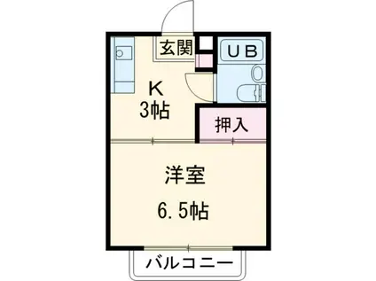 タウン唐山A棟(1K/2階)の間取り写真