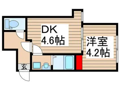 オーク加賀(1DK/1階)の間取り写真