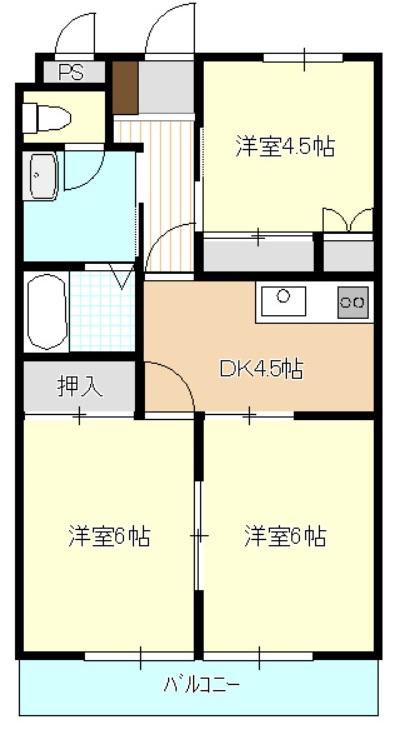 ファミリーハイツプレェリー(3K/3階)の間取り写真