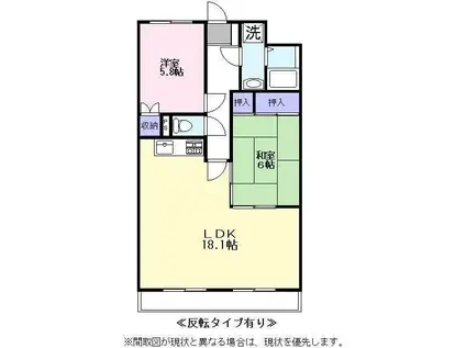ラフェスタ彦根Ⅱ(2LDK/1階)の間取り写真