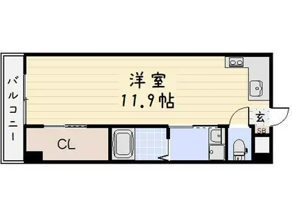 寿山ビル(ワンルーム/2階)の間取り写真