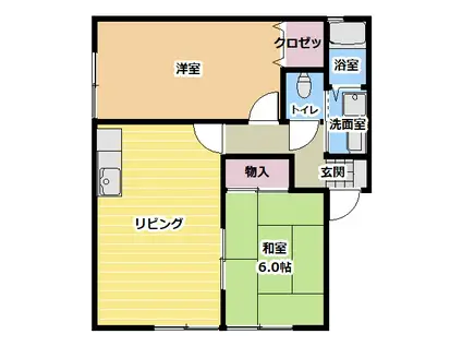 ソレーユ(2LDK/1階)の間取り写真