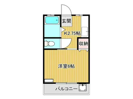 土屋ビル(ワンルーム/3階)の間取り写真