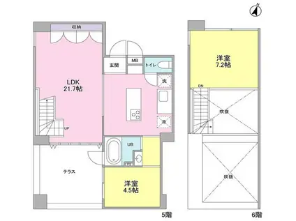 F・BLANC(2LDK/5階)の間取り写真