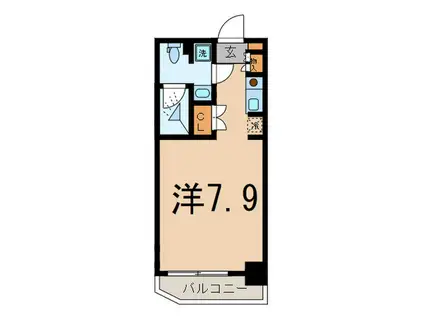 クレジデンス虎ノ門(ワンルーム/2階)の間取り写真