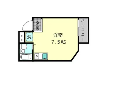 シティパレス富雄南(ワンルーム/2階)の間取り写真