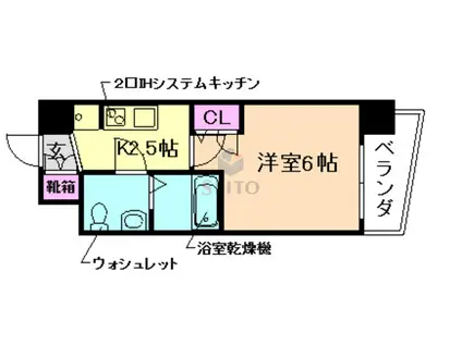 SEST新大阪(1K/9階)の間取り写真
