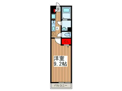 リブリ・松原(1K/2階)の間取り写真
