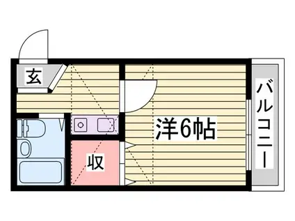 リブイン姫路(1K/2階)の間取り写真