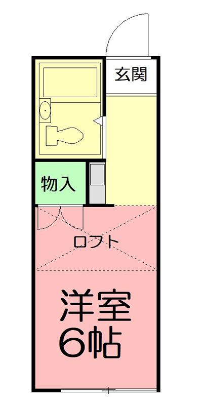 フィリオ イセハラ(ワンルーム/2階)の間取り写真
